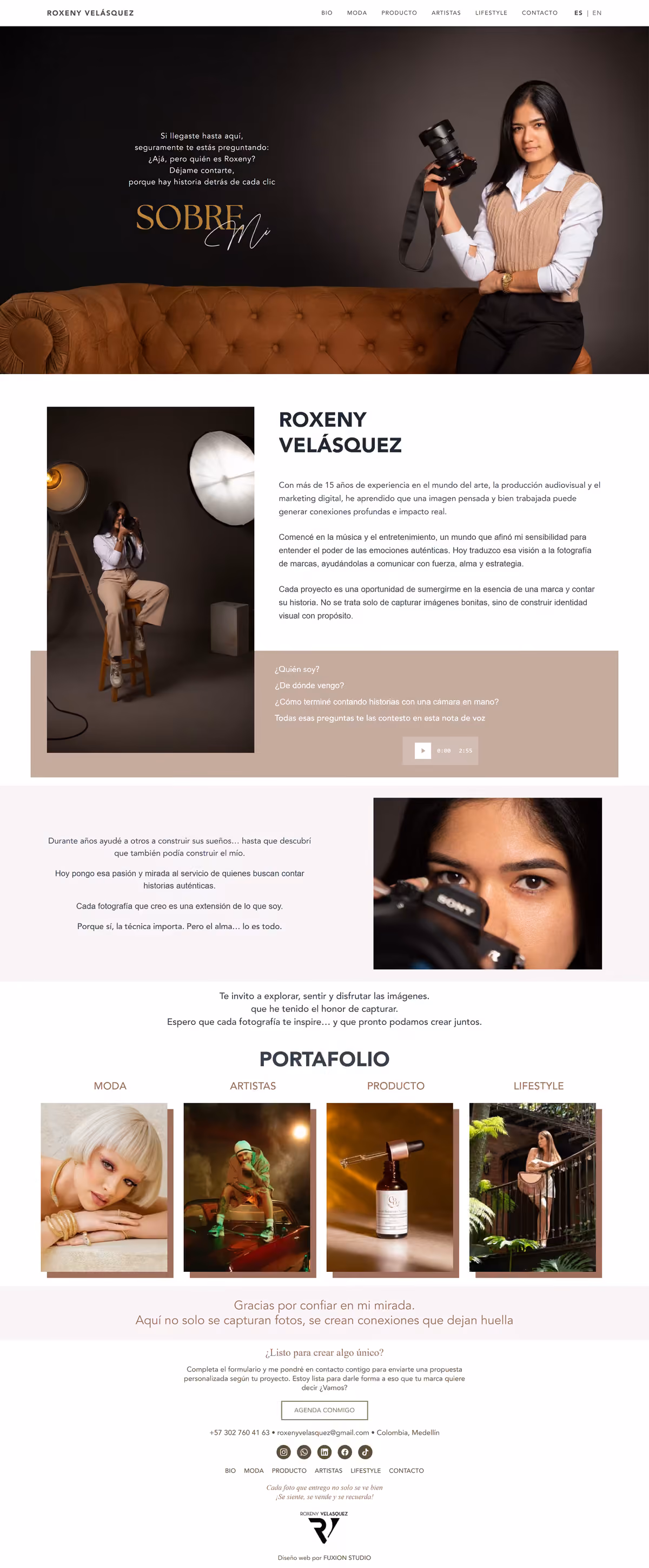 Página completa del sitio de Roxeny Velásquez